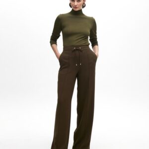 PANTALONI DRITTI CON ELASTICO E NERVATURA CENTRALE