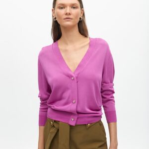 CARDIGAN CHIUSO CON BOTTONI GIOIELLO A COSTE