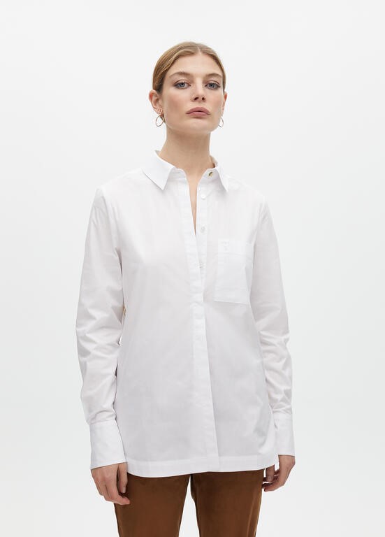 CAMICIA POPELINE OVERSIZE CON DETTAGLIO BOTTONI