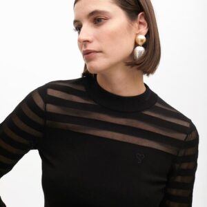 MAGLIA SOTTILE A RIGHE TRASPARENTI