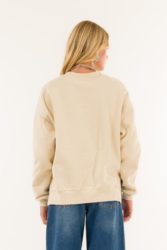 FELPA OVER SPACCHI ORSETTO