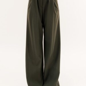 PANTALONE PIEGHE GESSATO CON CINTURA