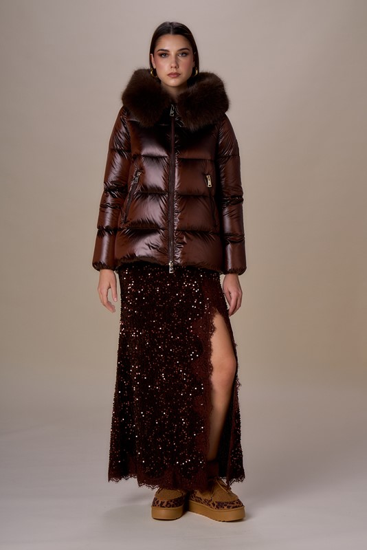 PIUMINO CAPPA CON COLLO SIMIL PELLICCIA