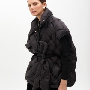 9B71C43CEB11AB1B6F4D3F5B97D52B42_ GILET IMBOTTITO INTRECCIATO CON CINTURA IN TESSUTO