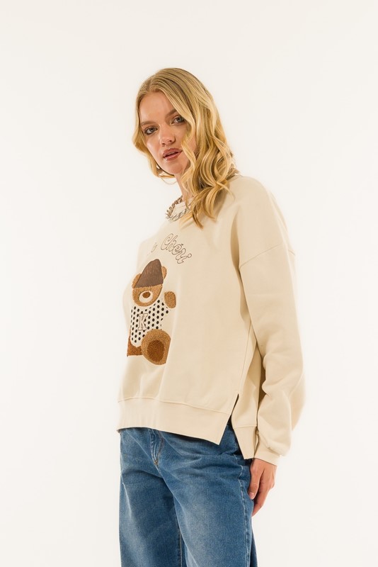 FELPA OVER SPACCHI ORSETTO