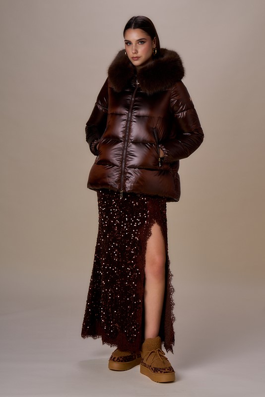 PIUMINO CAPPA CON COLLO SIMIL PELLICCIA