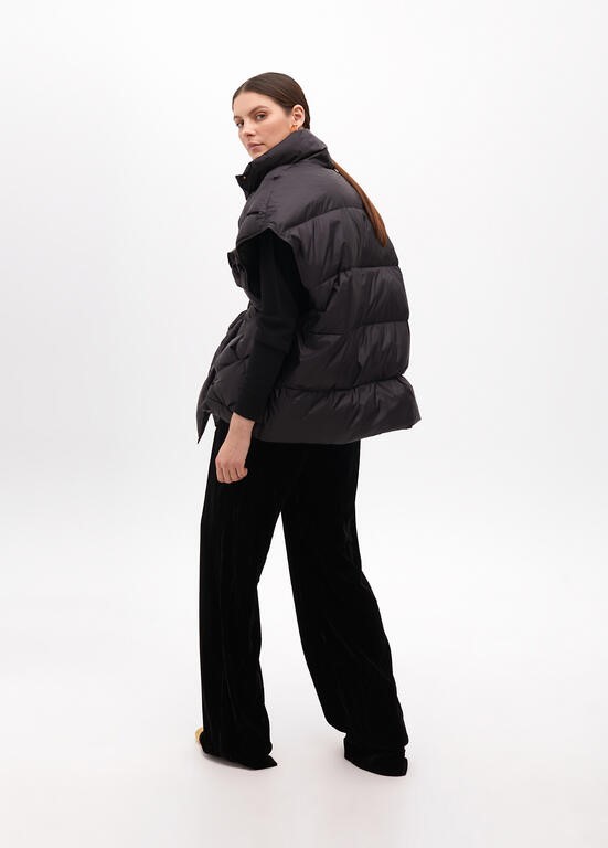 GILET IMBOTTITO INTRECCIATO CON CINTURA IN TESSUTO