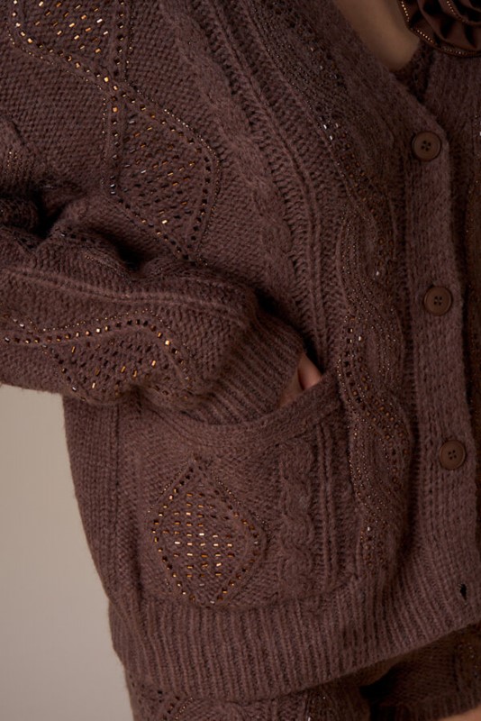 CARDIGAN LUXURY TRECCE (NO SPILLA)