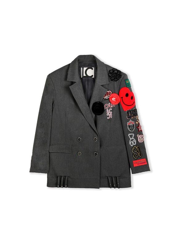 BLAZER DOPPIOPETTO OVERSIZE CON PATCH