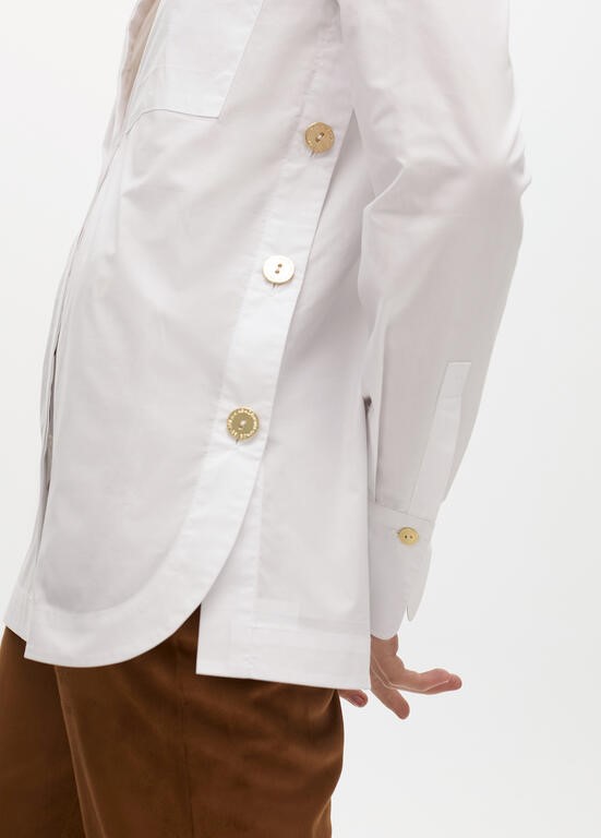 CAMICIA POPELINE OVERSIZE CON DETTAGLIO BOTTONI