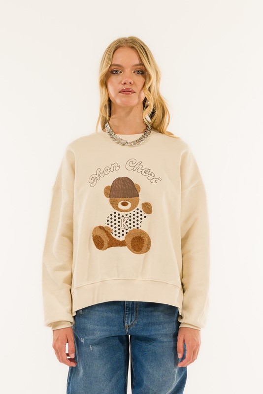 FELPA OVER SPACCHI ORSETTO