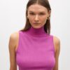 TOP SENZA MANICHE COLLO ALTO IN MAGLIA
