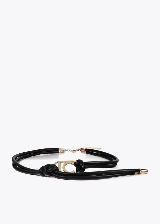 CINTURA IN FINTA PELLE CON LOGO OVALE