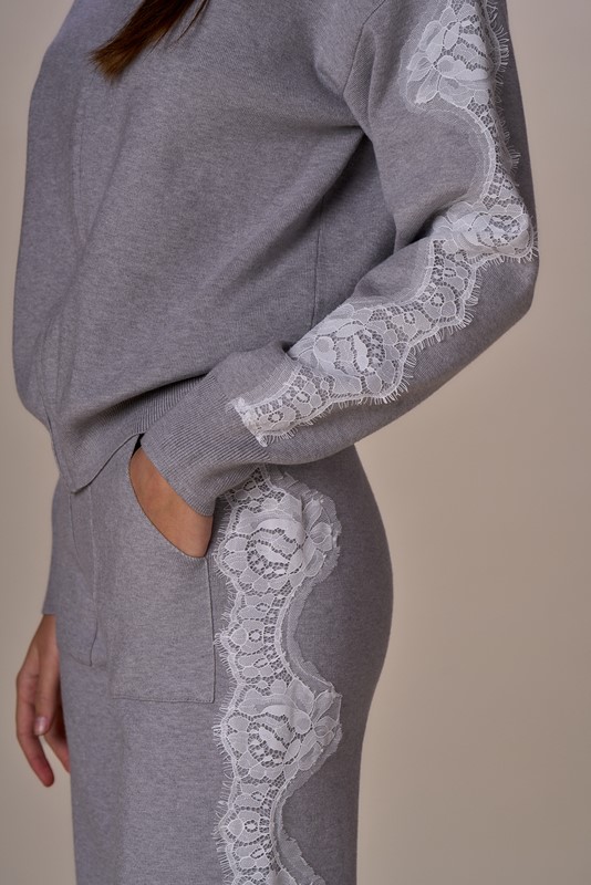 PANTALONE GYM IN MAGLIA CON PIZZO