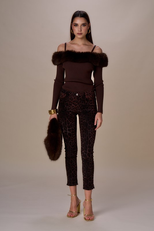 MAGLIA COLLO SIMIL PELLICCIA