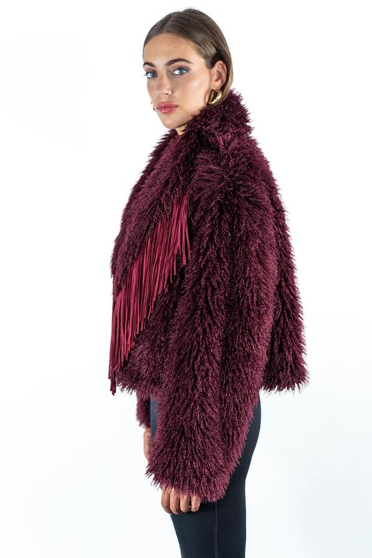 ECPELLICCIA CORTA FRISÈ  CON FRANGE