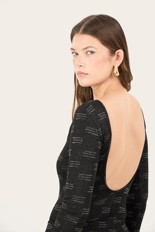 BODY MANICA LUNGA SCOLLO SUL RETRO