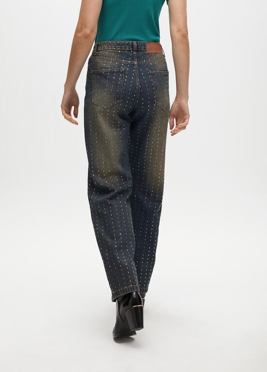 JEANS GAMBA LARGA CON DETTAGLI RAME