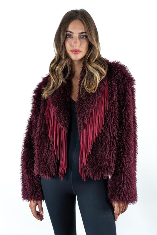 ECPELLICCIA CORTA FRISÈ  CON FRANGE