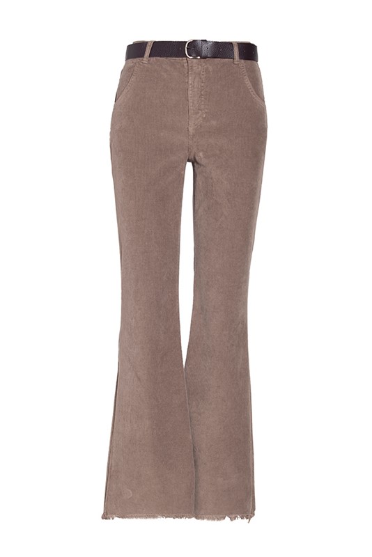 PANTALONE VELLUTO RIGHE CON CINTURA