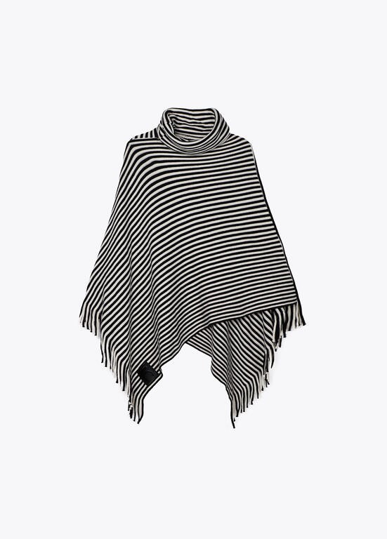 PONCHO IN MAGLIA A RIGHE