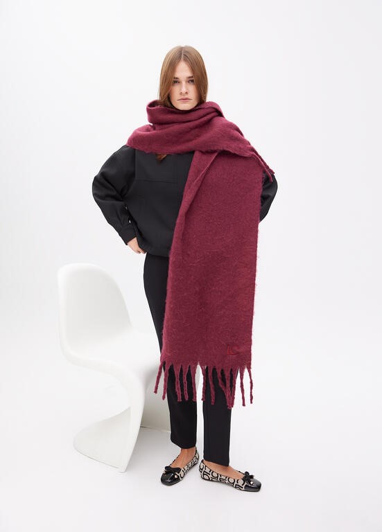 SCIARPA LISCIA CON FRANGE