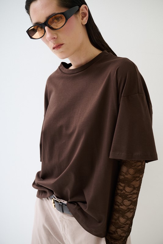 TSHIRT OVER MANICHE PIZZO