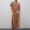 PANTALONI CULOTTE IN RASO STAMPA MULTISTRIPE