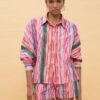 CAMICIA OVERSIZE RIGHE MULTICOLORE LUREX