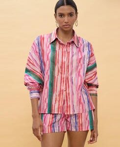 CAMICIA OVERSIZE RIGHE MULTICOLORE LUREX