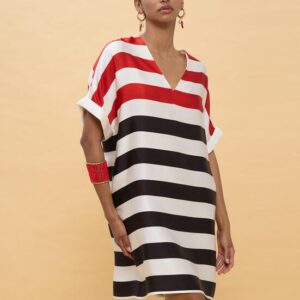 ABITO CORTO CON RIGHE TRICOLORI