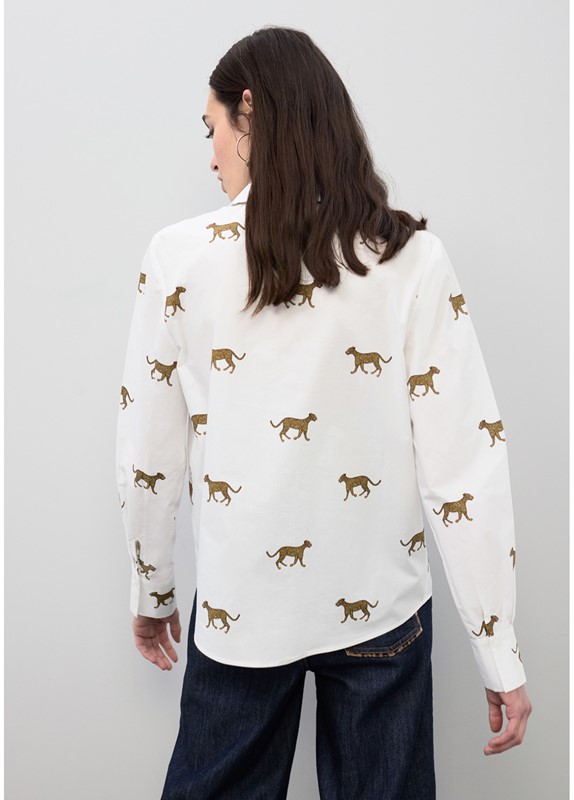 CAMICIA IN POPRLINE STAMPA LEOPARDO