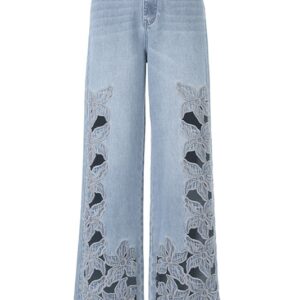 JEANS LARGO INTAGLIATO FIORI