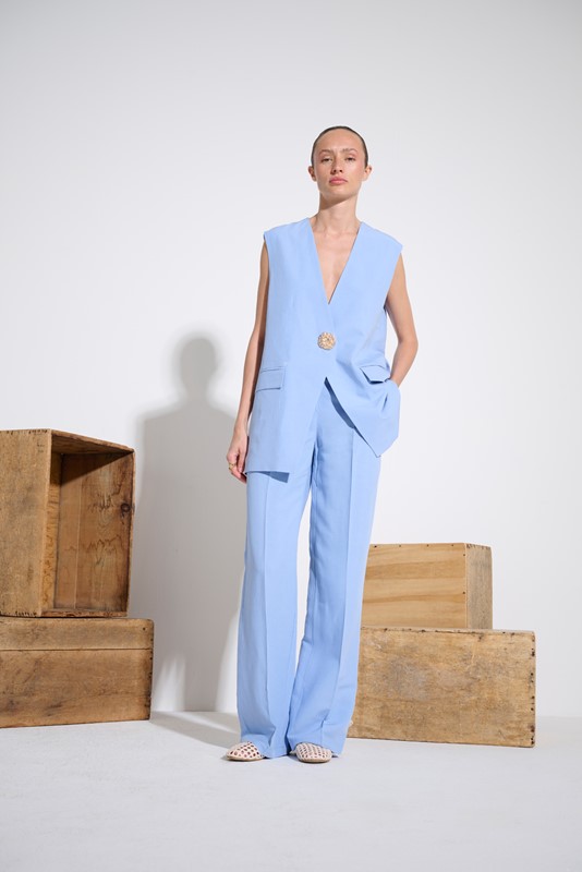 GILET MISTO LINO SPILLA