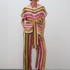 CAMICETTA CON CINTURA STAMPA MULTISTRIPE