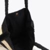BORSA CON EFFETTO RAFIA A RIGHE CON RICAMO 3D
