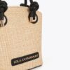 BORSA IN PELLE EFFETTO RAFIA CON POCHETTE