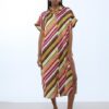 ABITO CAMICIA IN RASO STAMPA MULTISTRIPE