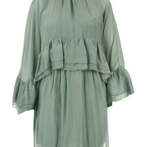 ABITO CORTO ROUCHE MISTO SETA