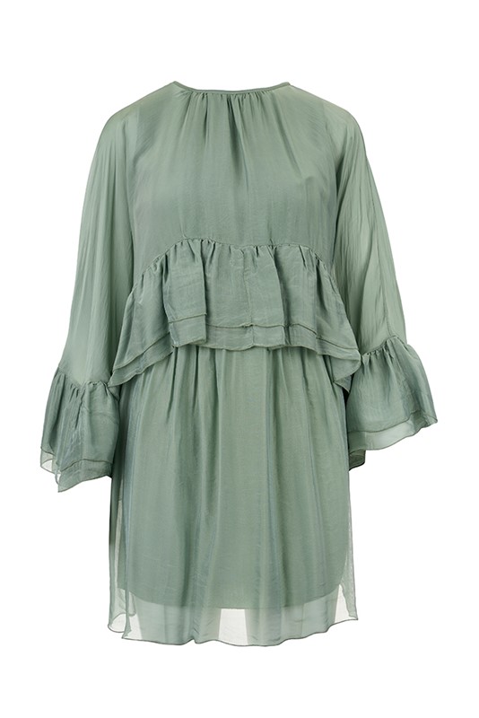 ABITO CORTO ROUCHE MISTO SETA