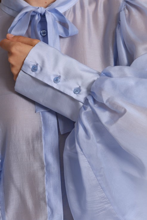 BLUSA MANICA LUMGA EFFETTO CHIFFON