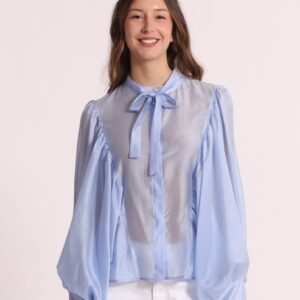 BLUSA MANICA LUMGA EFFETTO CHIFFON