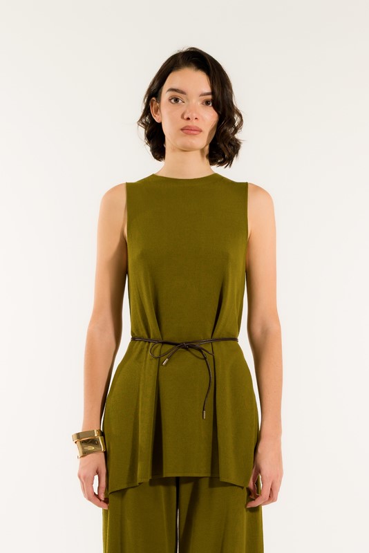 GILET LUNGO SPACCHI MISTO VISCOSA