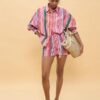 CAMICIA OVERSIZE RIGHE MULTICOLORE LUREX