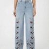 JEANS LARGO INTAGLIATO FIORI
