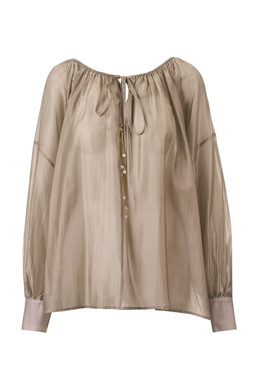 BLUSA CON LACCETTO E CATENA