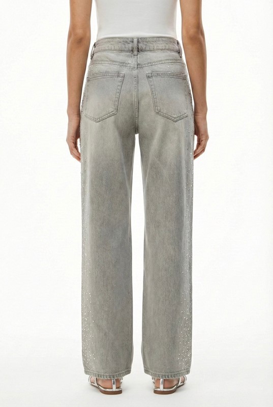 JEANS STRASS LATERALI