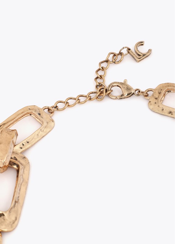 COLLANA A MAGLIE IRREGOLARI A CATENA CORTA ZINC 100%