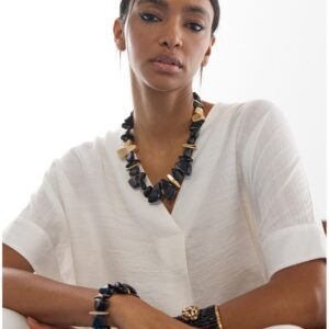 COLLANA IN ACRILICO POLIESTERE 30%, ZINCO 10%, RESINA 60