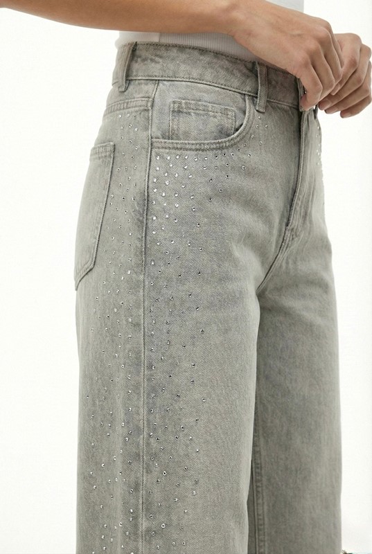 JEANS STRASS LATERALI
